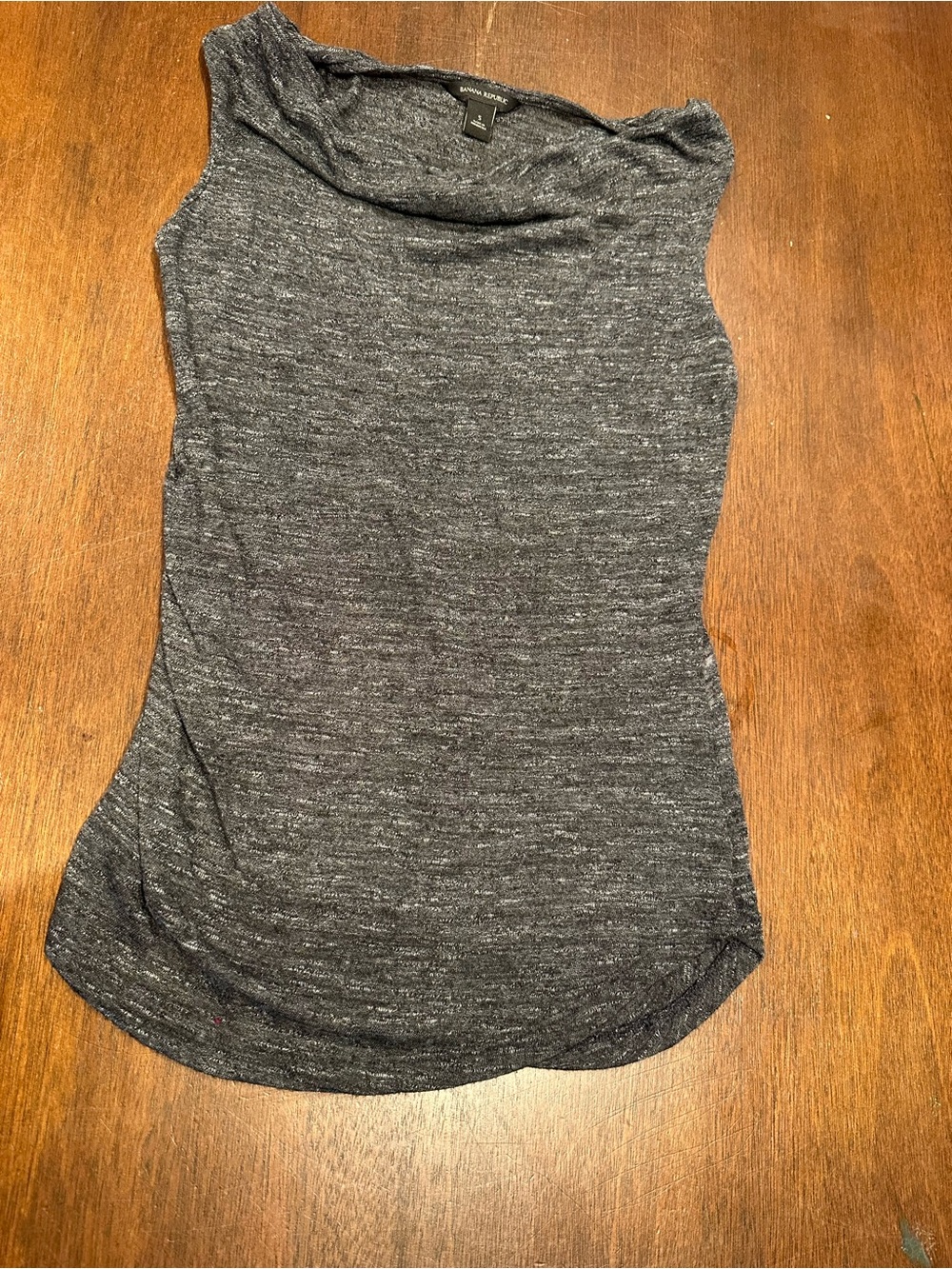 Banana Republic Navy Heather Sleeveless Cowl Neck Tank